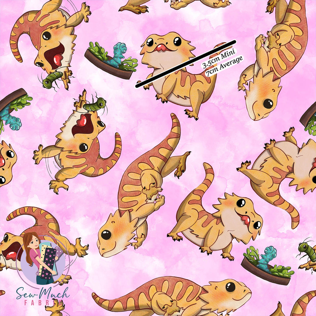 Bearded Dragon cute PINK | Woven | Retail | Average Scale